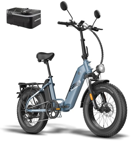 Fafrees FF20 Polar E Bike Herren Faltbar mit 48V 13,4Ah*2 Akkus bis 170KM [ Offiziell ] E-Bike Klapprad 20 Zoll, Elektro Mountainbike E-Bike Damen 150KG, Elektrofahrrad Fatbike Erwachsene StVZO. 20°