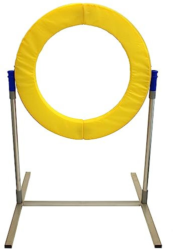 SPORTIKEL24 Safety Agility-Reifen – FCI-konform – mit Magnetverschluss & Schaumstofffüllung – höhenverstellbar & sicher – Agility-Training für Hunde