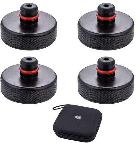 KATSU 4 Pack Lifting Jack Pad Compatible with Teslä Model 3/Y/S/X Rubber Lifting Pucks Chassis Jack Point Pad Adapter in Storage Carry Bag