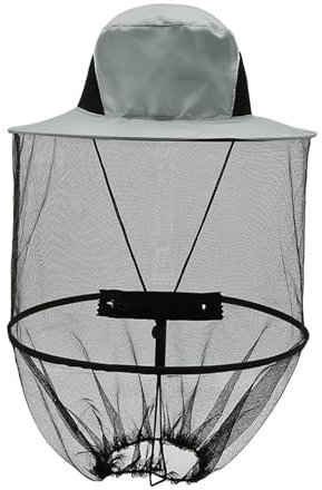 Moskito Kopfnetz Hut, Moskitonetz Hut, Imkerhut Kopf Hut, Mückenhut Faltbar für Outdoor Angeln Wandern Gartenarbeit, Hellgrau