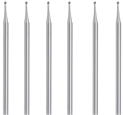 Suanzua Lot de 6 fraises une sphère, embouts pour sculpture de bijoux avec fraises une boule avec tige de 3/32 pouces (1,5 mm)