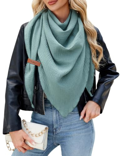 PASUDA Sciarpa Donna Sciarpa Triangolare Autunno Invernale Morbido Leggero Foulard Calda Donna Elegante Classica Grande Sciarpa Triangolo Cotone Multifunzione Stole Scialle