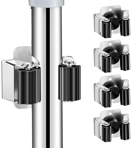 Lot de 6 supports muraux pour outils de jardin - En acier - Avec effet de serrage puissant - Pour balais, outils de jardin