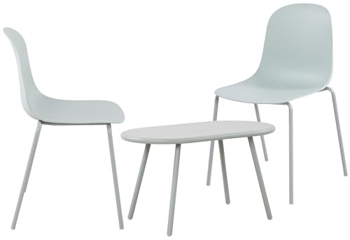 CLP Set di 2 posti Veldin per Il Giardino I Set di Tavolo Velva e 2 sedie Hardin I Resistente alle intemperie e ai Raggi UV, Colore:Turchese