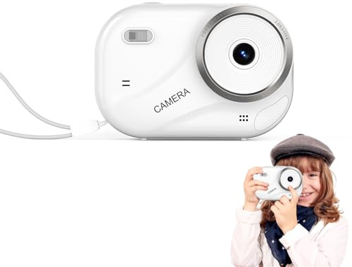 Camnoon 4K digitalkamera 16X Zoom 48MP kompaktkameror med 32 GB kort och batteri, 2,4 tums skärm, fotokamera med bärväska för nybörjare, ungdomar (vit)