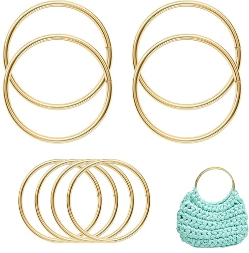 Scettar 8 Pcs Manici Per Borse Uncinetto,Manici Borse Uncinetto Telaio Borsa Fatta, A mano Uncinetto Artigianali Fai Da Te,Decorazioni Per Borse Da Donna