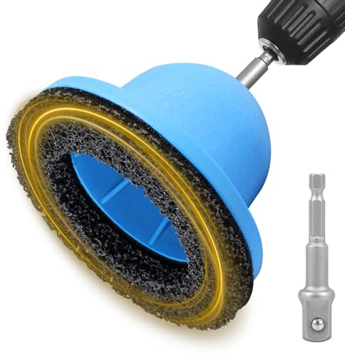 Foppla Smerigliatrice a testa sferica per gancio di traino, con azionamento da 1/2, pulitore mozzo ruota auto per cambio cerchioni, mozzo ruota, rimozione ruggine veicoli con diametro ≤ 150 mm (blu)