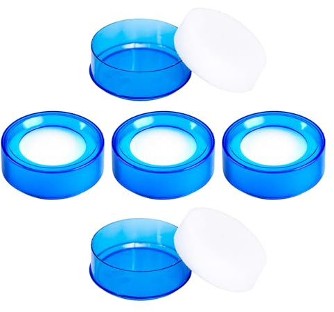 WRITWAA Umidificatore per Dita 5 Pezzi Spugna Bagnata Trasparente Blu per Contare Soldi Riduzione Statica e Idratazione Rapida Accessorio Compatto per Ufficio e Cassieri