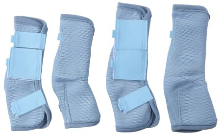 Gallopoff Lot de 4 Guêtres Chevaux, Éviter de Taper du Pied, Bleu Clair S