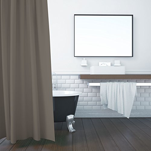 ZOLLNER Duschvorhang, 180x200 cm, Anti-Schimmel, Taupe (weitere verfügbar)