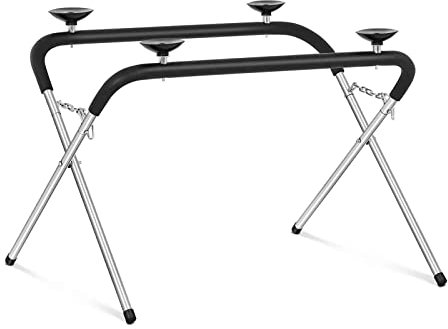 MSW Chevalet Support Pare-Brise avec À Ventouses Pare Brise Tréteau De Carrosserie en X Porte Pare-Brise MSW-BSPS-3S (Pliable, Réglable, Galvanisé, 300 kg)