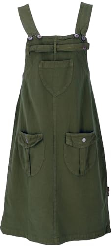 GURU SHOP Falda de peto con tirantes para mujer, de algodón, verde oliva, XL