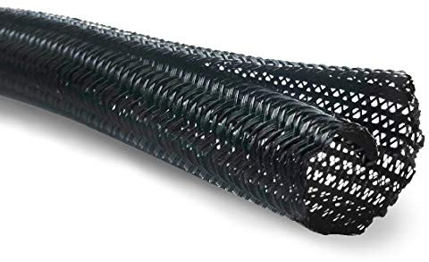 MGI SpeedWare Braided Split-Sleeve Wire Loom for High-Temperature Automotive Harness and Home Cable Management 10 feet (1/4)