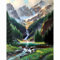 Cukol Kreuzstich Stickpackungen Vorgedruckt Set Erwachsene, Stickvorlagen Stickbilder Vorgedruckt Kreuzstich Stickpackung Sticken Stickbild Set für Erwachsene Anfänger Wald Landschaft Cross Stitch Kit