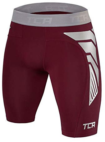 TCA Jungen CarbonForce Pro Thermo Kompression Unterwäsche Shorts - Cabernet, 6-8 Jahre