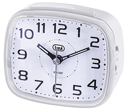 Trevi SL 3054 Orologio al Quarzo con Sveglia, Grande Quadrante, Tasto Snooze/Light, Movimento Silenzioso SWEEP, Bianco
