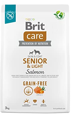 Brit Dry Food for Older Dogs All Breeds (Over 7 Years of Age) Care Dog Grain-Free Senior&Light Salmon 3 kg