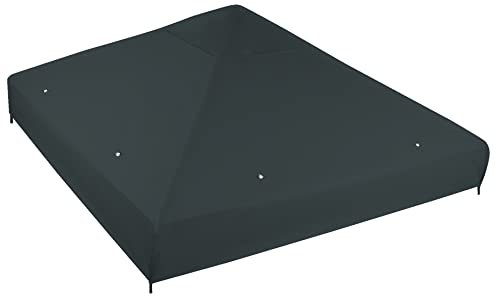 Gazebo Canopy Replacement Cover 3x3m Roof Waterproof - Weather-Resistant and UV-Protected Pavilion Roof for Outdoor Patio Garden Parties Party Tent Quick Assembly Graphite [155]