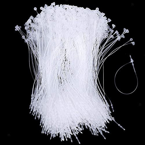 2000Stk Sicherheitsfäden (300 mm) Sicherheitsfäden für Etiketten Kabelbinder Sicherheitsfäden Loop Pins für Kleidung andere Produktetiketten Loop Pins Kunststoff (Weiß 30cm)