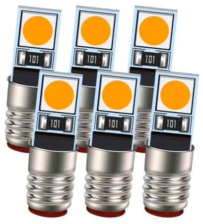 Ruiandsion 6PCS Lampadine LED per Interni Camion E5 con Attacco E5.5, Decodifica Intelligente, 100LM, 3000K Bianco Caldo, AC/DC 12V, Chip LED 3030, per Vano di Carico di Modelli di Merci