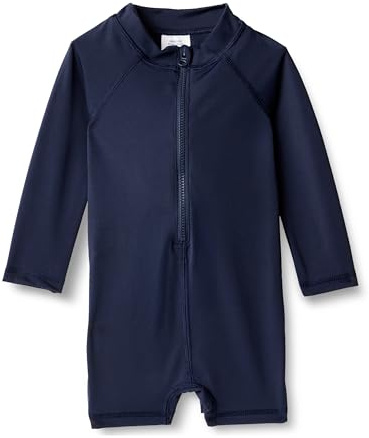 Amazon Essentials Rashguard une pièce à manches longues Bébé Garçon, Bleu Marine, 24 mois
