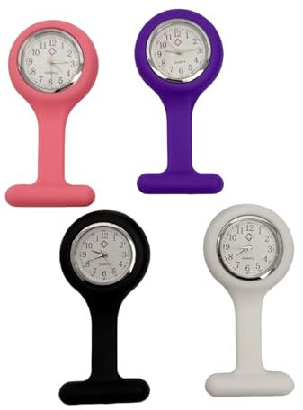 TNOMSNO 4 Stück Krankenschwester Zubehör, Pulsuhr Krankenschwester Pflege Zubehör, Ansteckuhr für Krankenschwestern und Ärzte