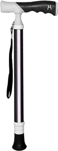 KINEPHARMA Bastones de Titanio Pegable Mango Giratorio de 96 cm para Estaturas de 1.65 a 1.85 cm | Bastón para Hombres y Mujeres | Garrote Extensible Negro y Blanco para Todas Las Edades