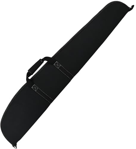 AUMTISC Maleta Rifle Escopeta, Estuche Transporte Armas Largas, Caza Tiro, Espuma Acolchada (Black, 52inch-132cm)