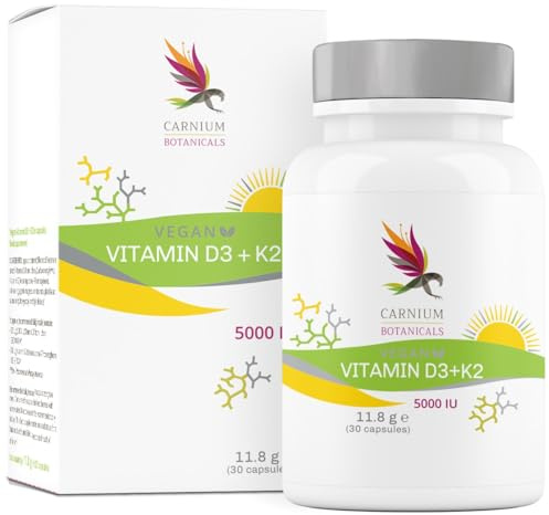 Carnium Botanicals Vitamin D3 + K2 hochdosiert, 30 Kapseln