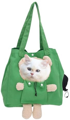 Caja de transporte para gatos, bolsa de transporte plegable con orificio de ventilación, caja de transporte para perros y gatos, para cachorros, gatitos, animales pequeños, al aire libre, camping