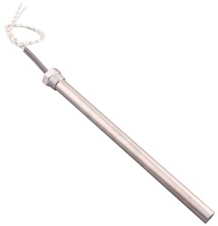 Calentador de cartucho de 220 V, elemento cilíndrico de calentamiento de agua de inmersión, acero inoxidable, rosca de 1,27 cm, 1500 W, 15,8 x 250 mm