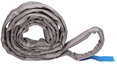 Imbracature di sollevamento rotonde, capacità di carico 4T, larghezza 70 mm Grigia, per carichi pesanti per attrezzature e traino su navi, macchinari, porti, trasporti, energia (5 m (16,40 piedi))