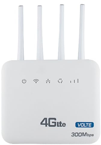 IJSDNVJNDX 4G LTE WiFi Router RJ11 300Mbps WiFi 6 Modem SIM-Kortplats för EU Africa Asia EU-Plug
