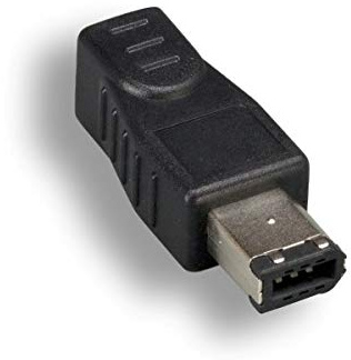 KENTEK 6 Pin Male 4 Pin Female IEEE-1394A IEEE1394 Firewire iLINK DV Adapter Converter Coupler M/F 400 Mbps for PC MAC Black