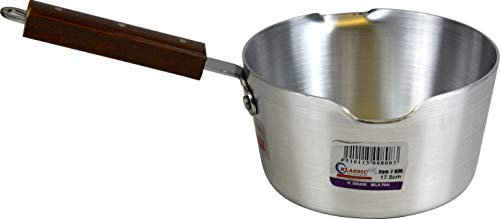 Aluminium Cooking Saucepan Milk Pan with Heavy Gauge Wooden Handle 20cm 3L