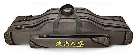 TentHome Angeltaschen Rutentaschen 2-5 Kammern Rutenfutteral Angelkoffer Angelrutentasche 2-5 Fächer Angelrute-Rolle Tasche für Angeln, Seefischerei, Eisfischen, Camping 90cm, 3 Kammern