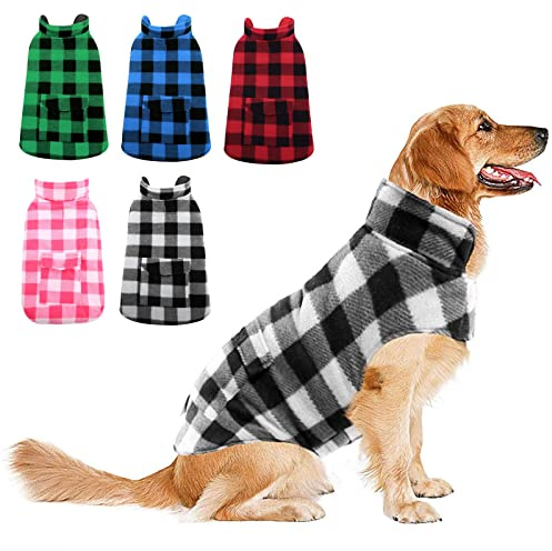 ASENKU Cappotto Cane Impermeabili Invernale, Cappottino Cane Reversibile Antivento Freddo Taglia Media L, Calda Giacca per Cani, Gilet per Cani con Fodera in Lana Protegge Dal Freddo