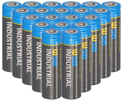 Confezione risparmio da 20 batterie solari Mignon AA WSB Industrial ricaricabili 3,2 V 600 mAh 1,92 Wh LiFePo4 batterie particolarmente adatte per lampade solari