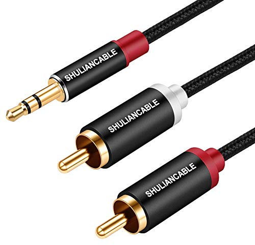 SHULIANCABLE Cavo Audio 3,5mm a 2RCA, Cavi Connettore Audio Stereo Aux RCA Adattatore per Smartphone,MP3,tablet, home theatre ecc (0.5M)