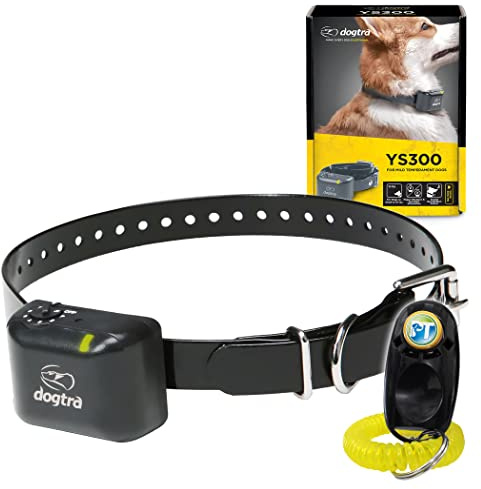 Dogtra YS300 Anti Bark Dog Collar for Small and Medium Dogs, Adjustable 6 Stimulation Levels, Vibration Warning, Low to Medium Output, Waterproof, Rechargeable w/PetsTEK Clicker