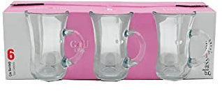 Pasabahce LINA - Juego de 6 vasos de té con asa