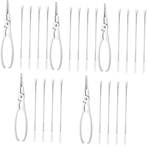 5 Pezzi Strumenti di Granchio 5 Pezzi Pinze per Astice 20 Forchette Set di Strumenti di di Mare Set di Cracker per Noci per Mare Granchio Crostacei Frutta a Guscio
