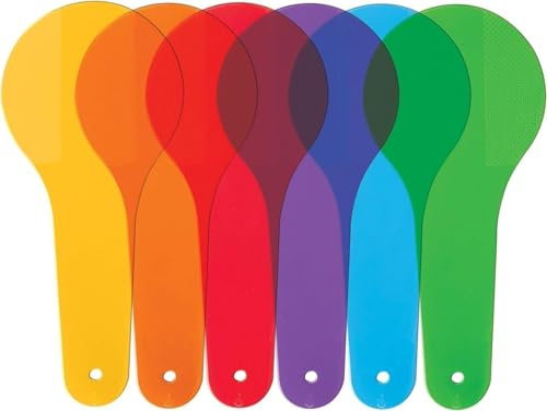 6Pcs Color Paddles, Transparent Color Paddles, Color Learning, Optics Color Filter Plate Science Educational Painting Color Drawing Cognition Learning