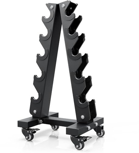 YOLEO Schwerlast-Hantelständer mit Rollen – Verstellbares Gewichtsregal, 200 kg Tragfähigkeit, platzsparender Fitness-Organizer für Zuhause, rutschfest & fingerschonend (nur Regal, Klein)