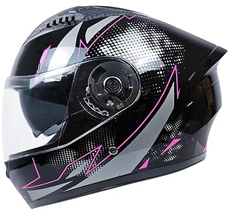 Casque Moto intégral modulable Conforme à la Norme ECE 22.06 avec Double visière, Convient aux Hommes et aux Femmes, Taille Unique 58-62 cm G,A