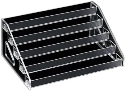 Rack de Esmalte de uñas Estante de exhibición Esmalte uñas múltiples Capas plástico Transparente, Soporte Almacenamiento Pegamento for, Herramientas salón(5 Shelf)