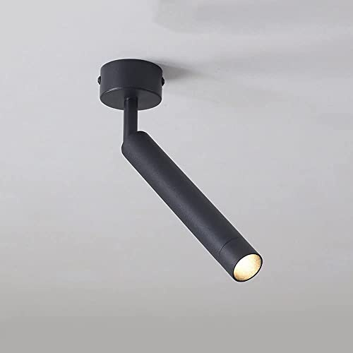 Adjustable Angle LED Ceiling Wall Lamp, Modern Surface Mounted Spotlight for Kitchen, Bedroom, Bar, and Gallery - 3000K Black Finish
