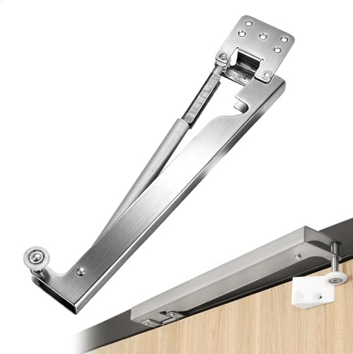 Dörrstängare för rumsdörr, automatisk dörrstängare, automatisk hydraulisk dörrstängare för skjutdörrar – rostfritt stålmodell med vänsterankar – Flerhålsbefästning