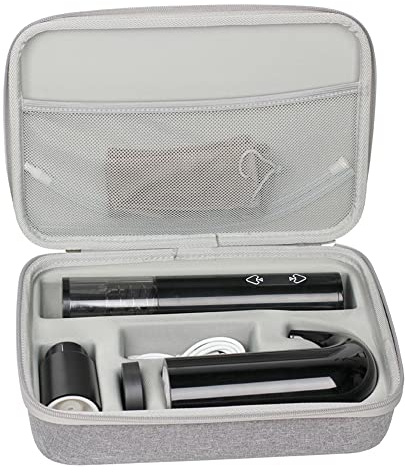 LUCKDANO Elektrisk Vinöppnare Set + Vinkaraff + Vakuumpropp + Folieskärare + Innehåller Förvaringspåse, Perfekt presentval. (Svart #-1)