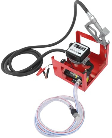 Fuel Transfer Pump 12V Electric Diesel Transfer Pump with 0-11Gal(0-50L)/Min Flow Rate and Heavy-Duty Metal Housing Portable Fuel Pump for Diesel Transfer